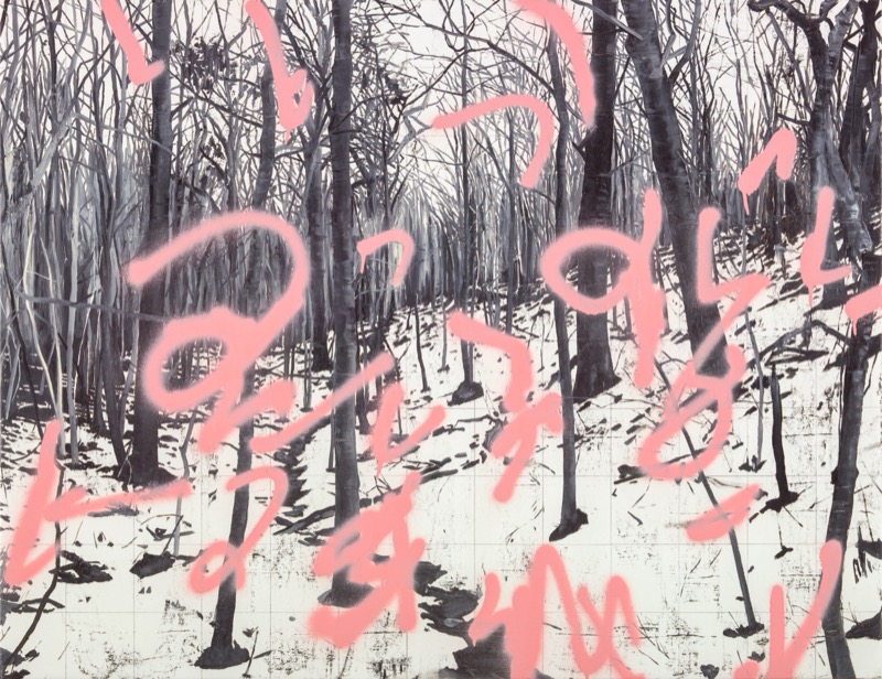 Untitled 22, 2017, oil and acrylic spray on canvas, 100×130cm