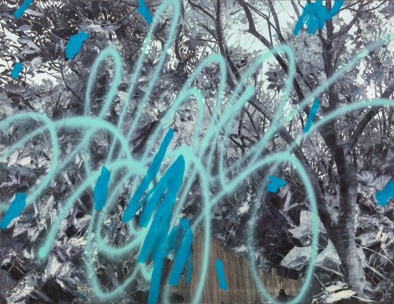 Untitled 23, 2017, oil and acrylic spray on canvas, 100×130cm