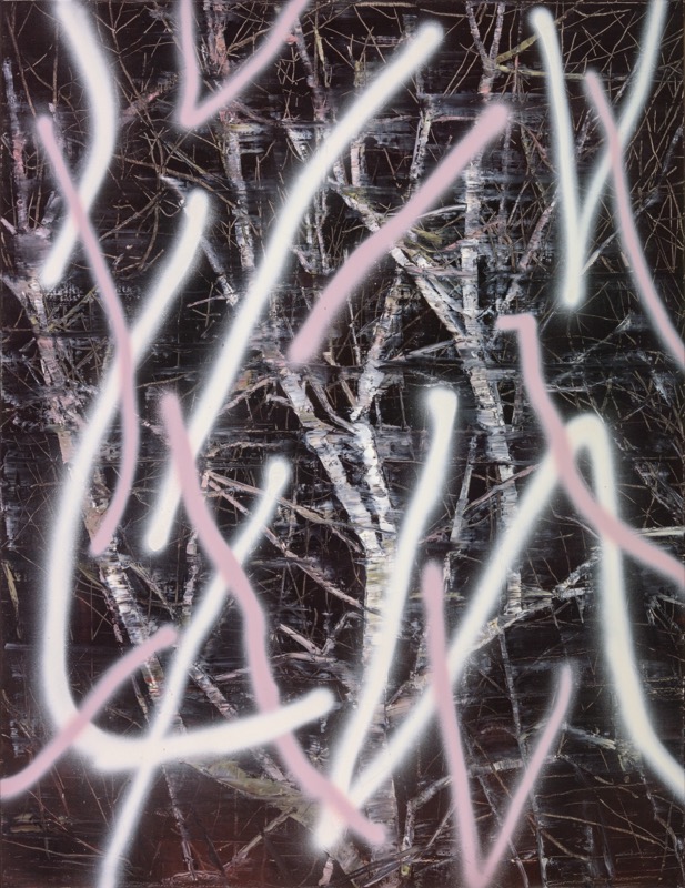 Untitled 25, 2017, oil and acrylic spray on canvas, 130×100cm