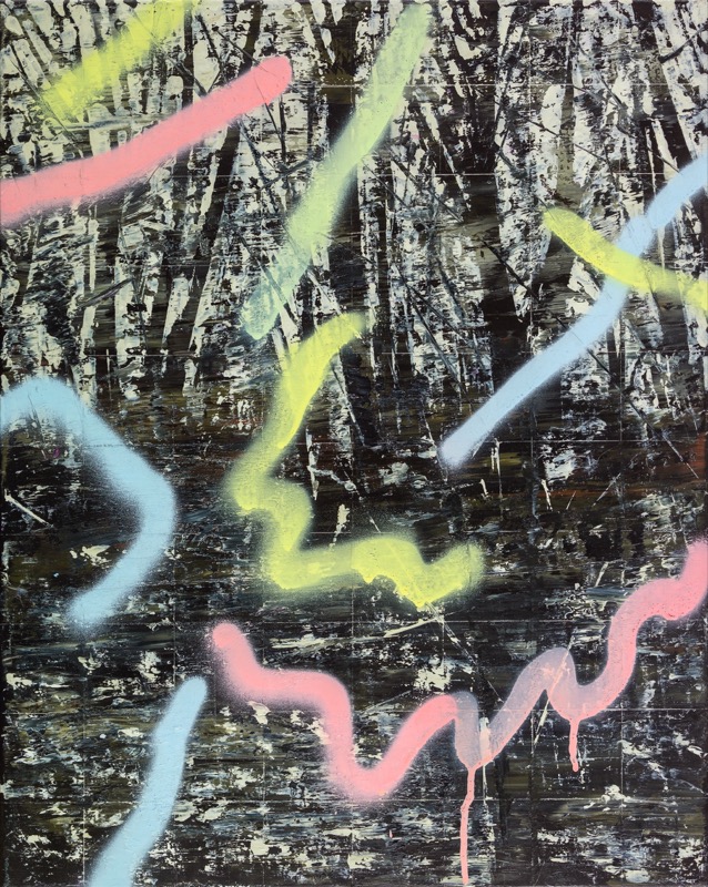 Untitled 42, 2017, oil and acrylic spray on canvas, 50×40cm